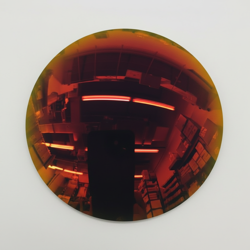 CR-39 Red Mirror Lens - Gold Edges